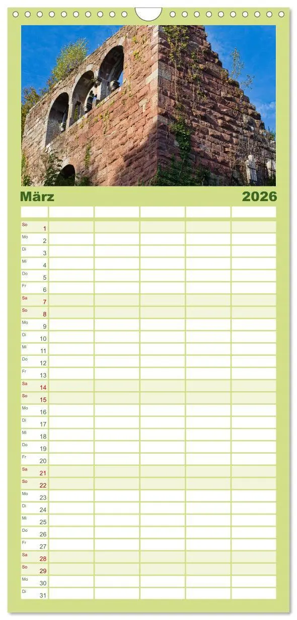 Bild: 9783516503937 | Familienplaner 2026 - Burg Wildenberg mit 5 Spalten (Wandkalender,...