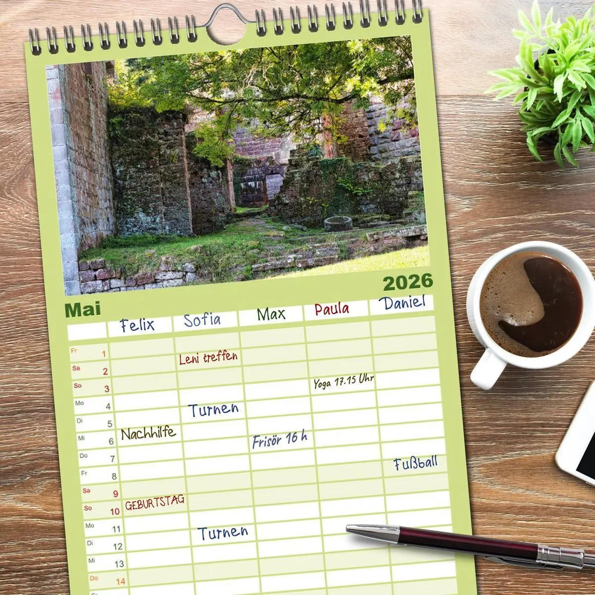 Bild: 9783516503937 | Familienplaner 2026 - Burg Wildenberg mit 5 Spalten (Wandkalender,...