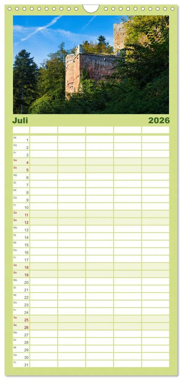 Bild: 9783516503937 | Familienplaner 2026 - Burg Wildenberg mit 5 Spalten (Wandkalender,...