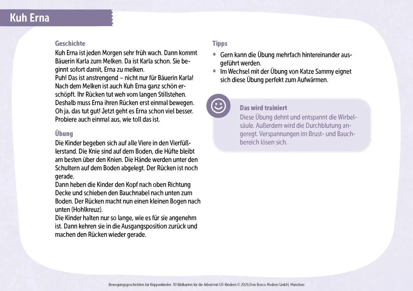 Bild: 4260694924037 | Bewegungsgeschichten für Krippenkinder | Sabine Schön | Box | 32 S.