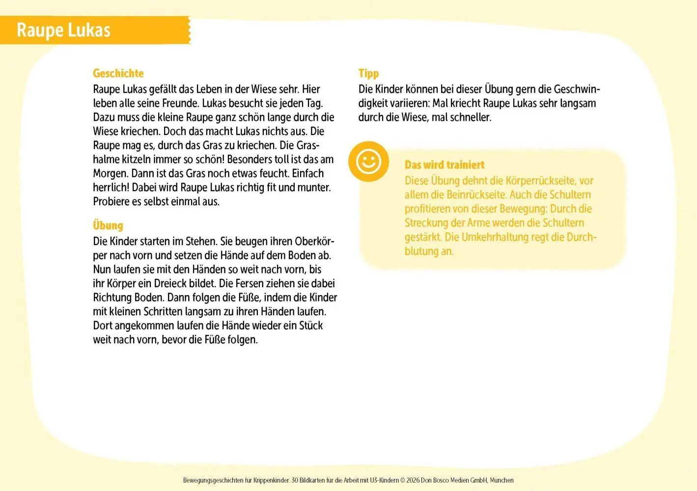 Bild: 4260694924037 | Bewegungsgeschichten für Krippenkinder | Sabine Schön | Box | 32 S.