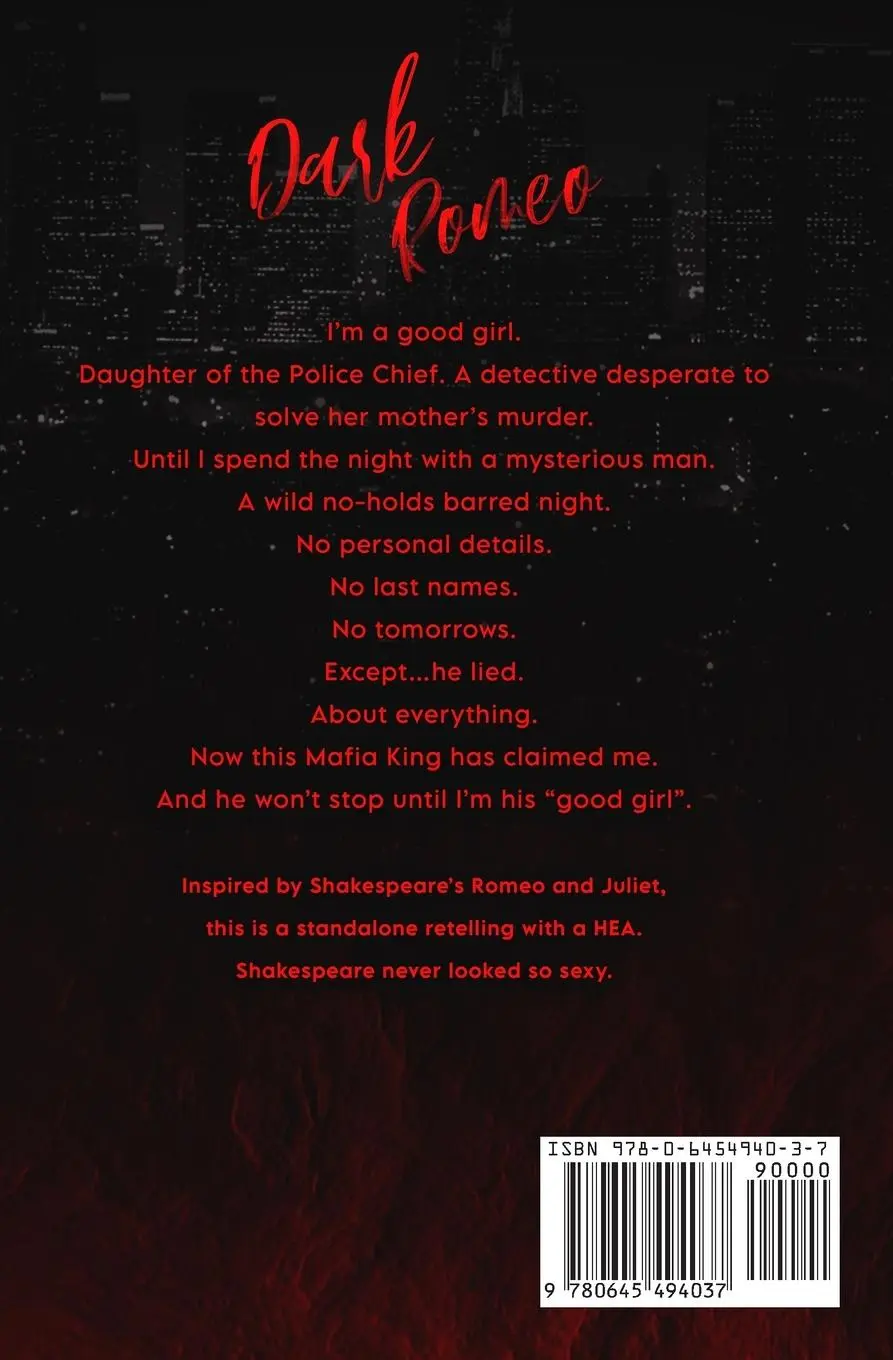 Rückseite: 9780645494037 | Dark Romeo | A dark mafia Romeo and Juliet retelling | Sienna Blake