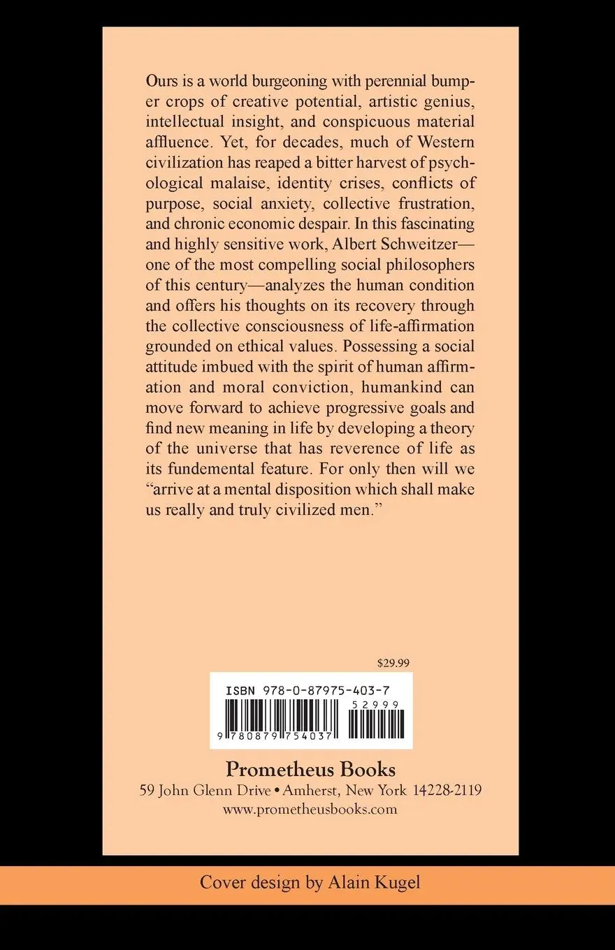 Rückseite: 9780879754037 | The Philosophy of Civilization | Albert Schweitzer | Taschenbuch