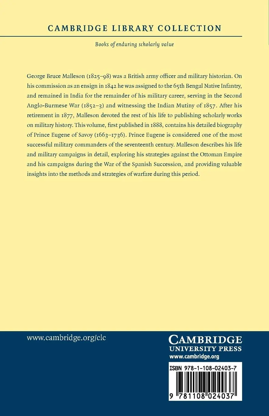 Rückseite: 9781108024037 | Prince Eugene of Savoy | George Bruce Malleson | Taschenbuch | 2010