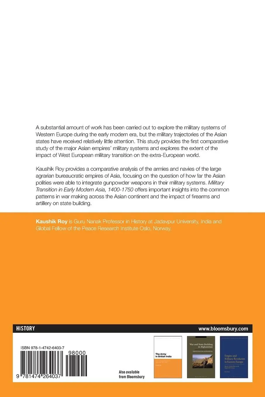 Rückseite: 9781474264037 | Military Transition in Early Modern Asia, 1400-1750 | Kaushik Roy
