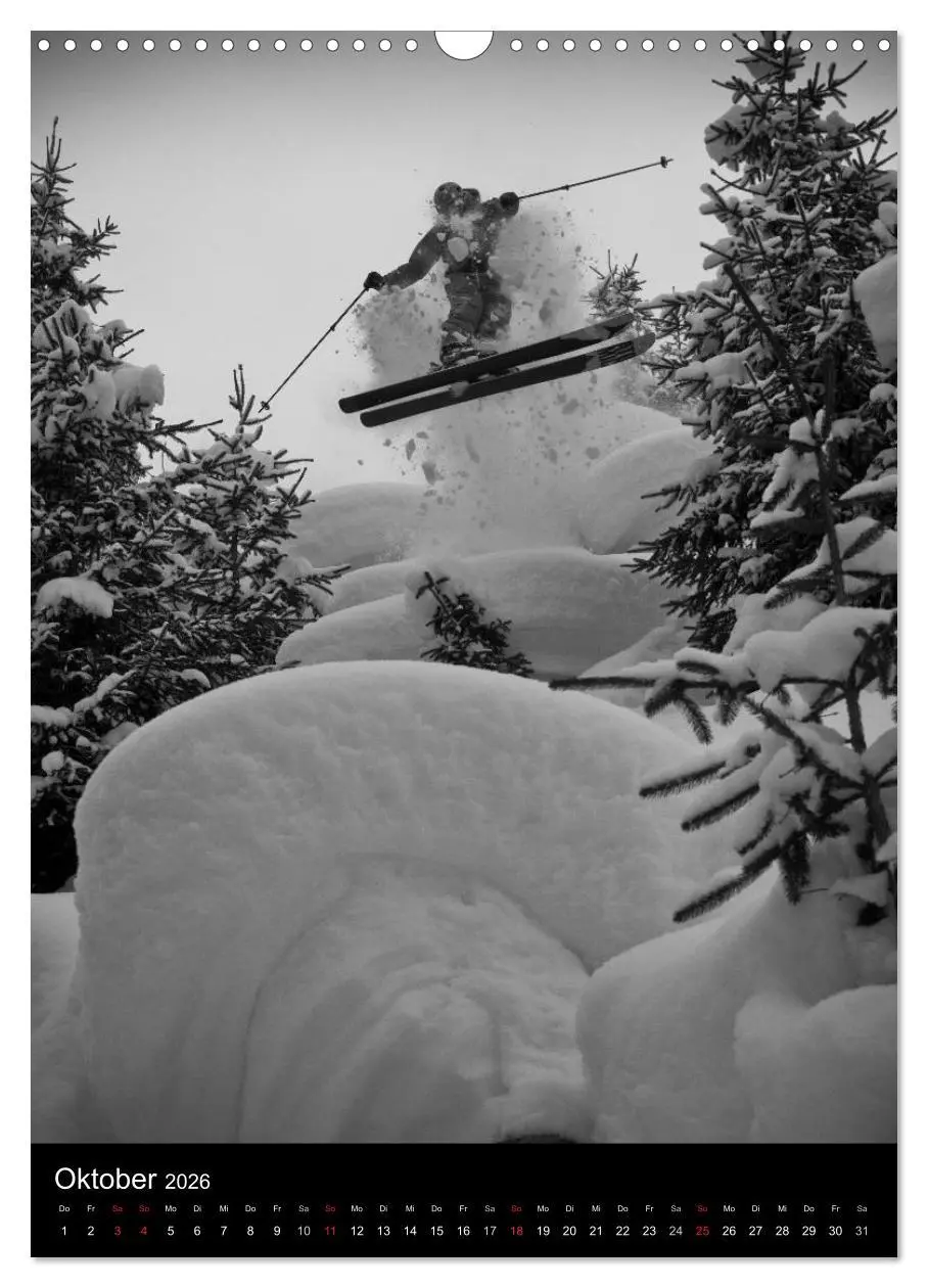 Bild: 9783516484137 | Monochrome Ski (Wandkalender 2026 DIN A3 hoch), CALVENDO...