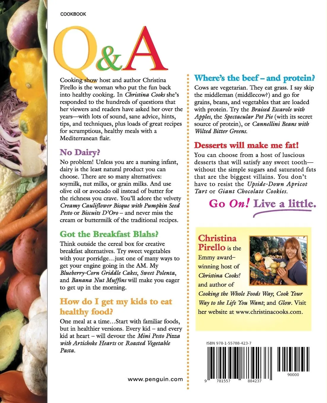 Rückseite: 9781557884237 | Christina Cooks | Christina Pirello | Taschenbuch | Englisch | 2004