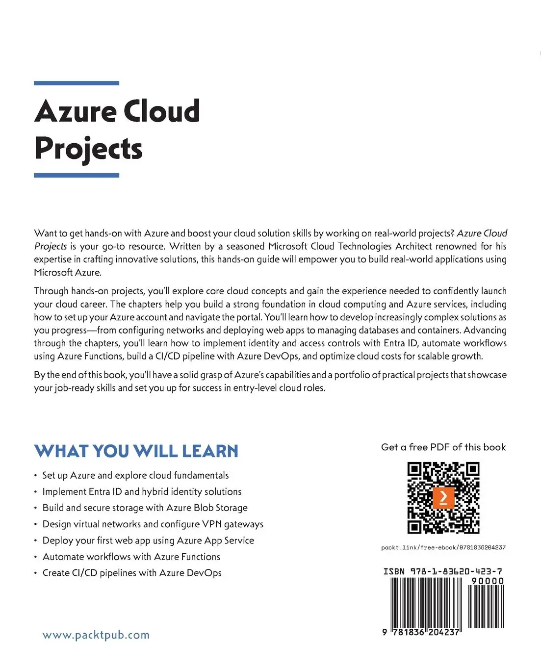Rückseite: 9781836204237 | Azure Cloud Projects | Hamid Sadeghpour Saleh | Taschenbuch | Englisch