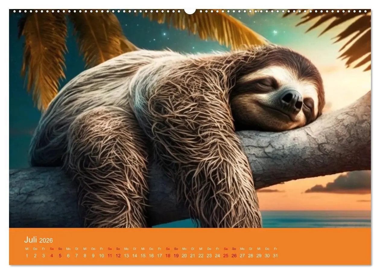 Bild: 9783457384237 | Der Kalender für echte Faultiere (hochwertiger Premium Wandkalender...