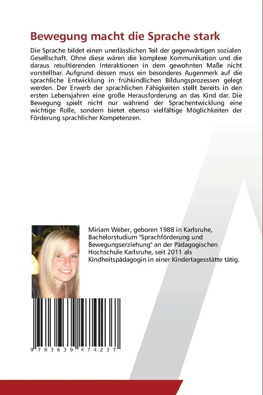 Rückseite: 9783639474237 | Bewegung macht die Sprache stark | Miriam Weber | Taschenbuch | 136 S.
