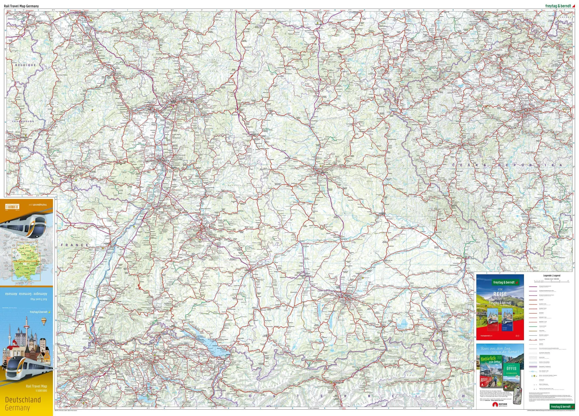 Bild: 9783707924237 | freytag &amp; berndt Rail Travel Map Deutschland 1:500.000 | Berndt | 2026