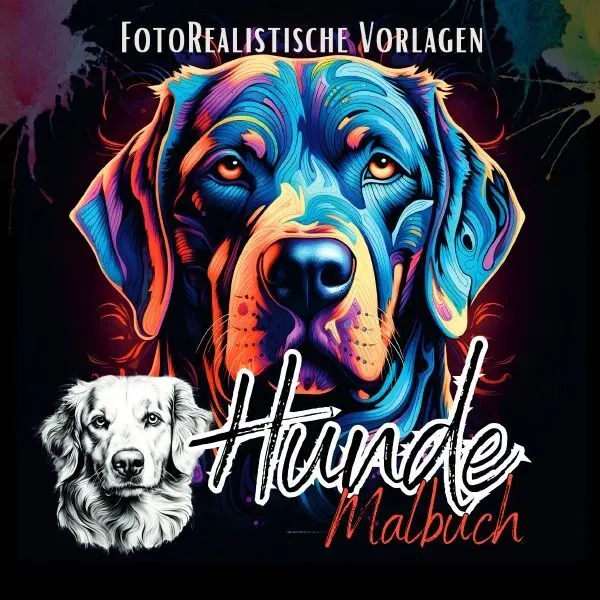 Cover: 9783758414237 | Hunde Malbuch "Fotorealistisch". | Lucy´s Schwarze Malbücher | Buch
