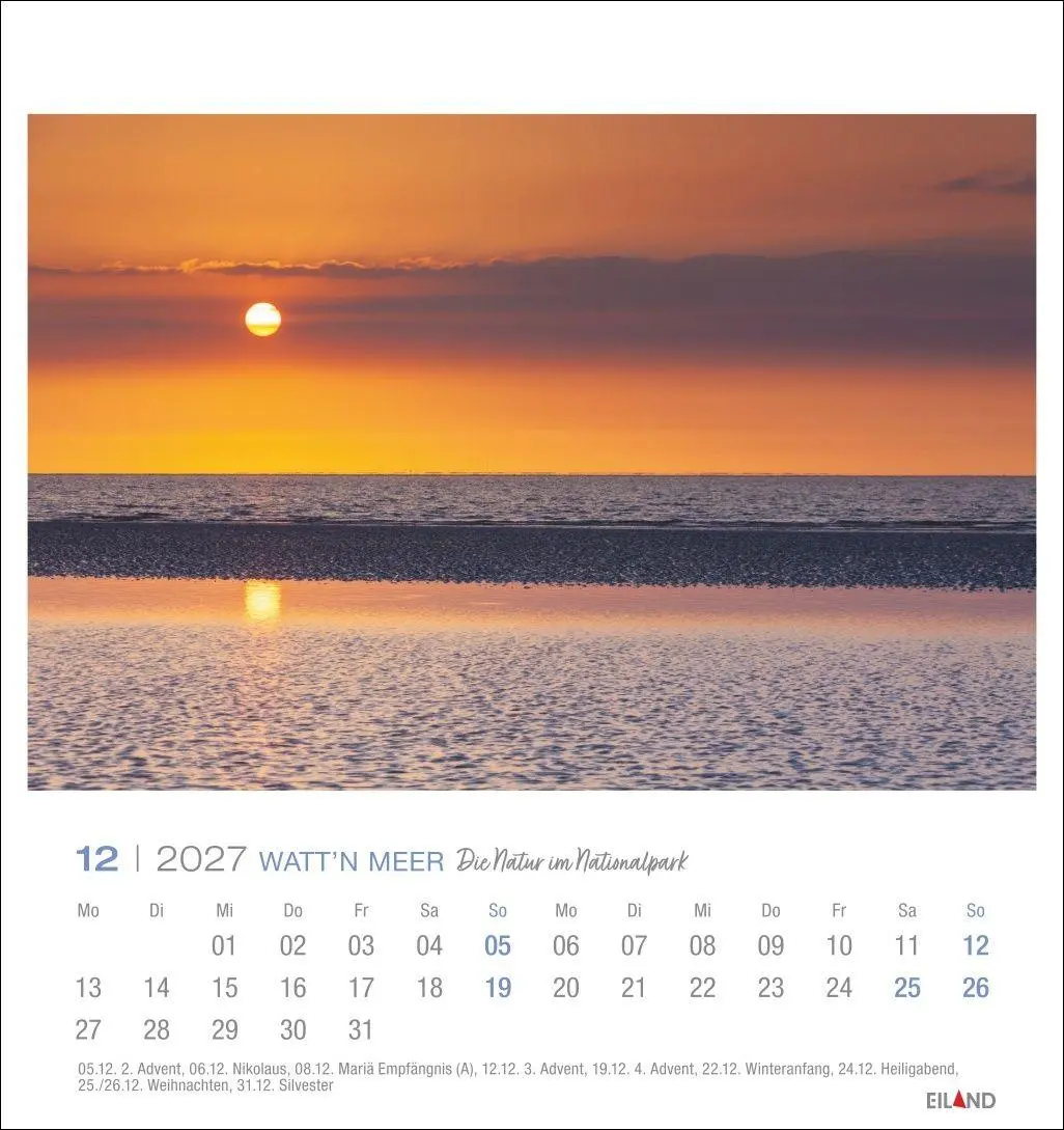 Bild: 9783964024237 | Watt'n Meer Postkartenkalender 2027 - Die Natur im Nationalpark | 2027