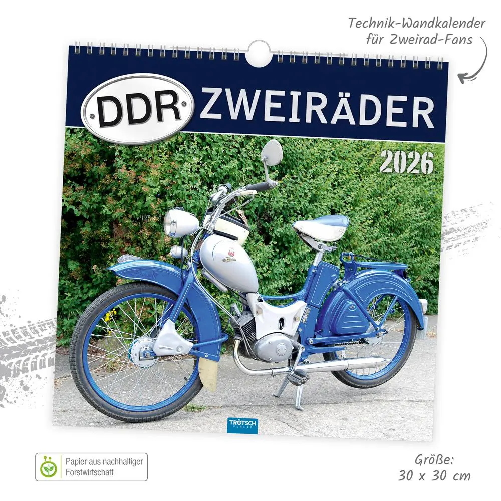 Bild: 9783988024237 | Trötsch Technikkalender DDR-Zweiräder 2026 | KG | Kalender | XXIV