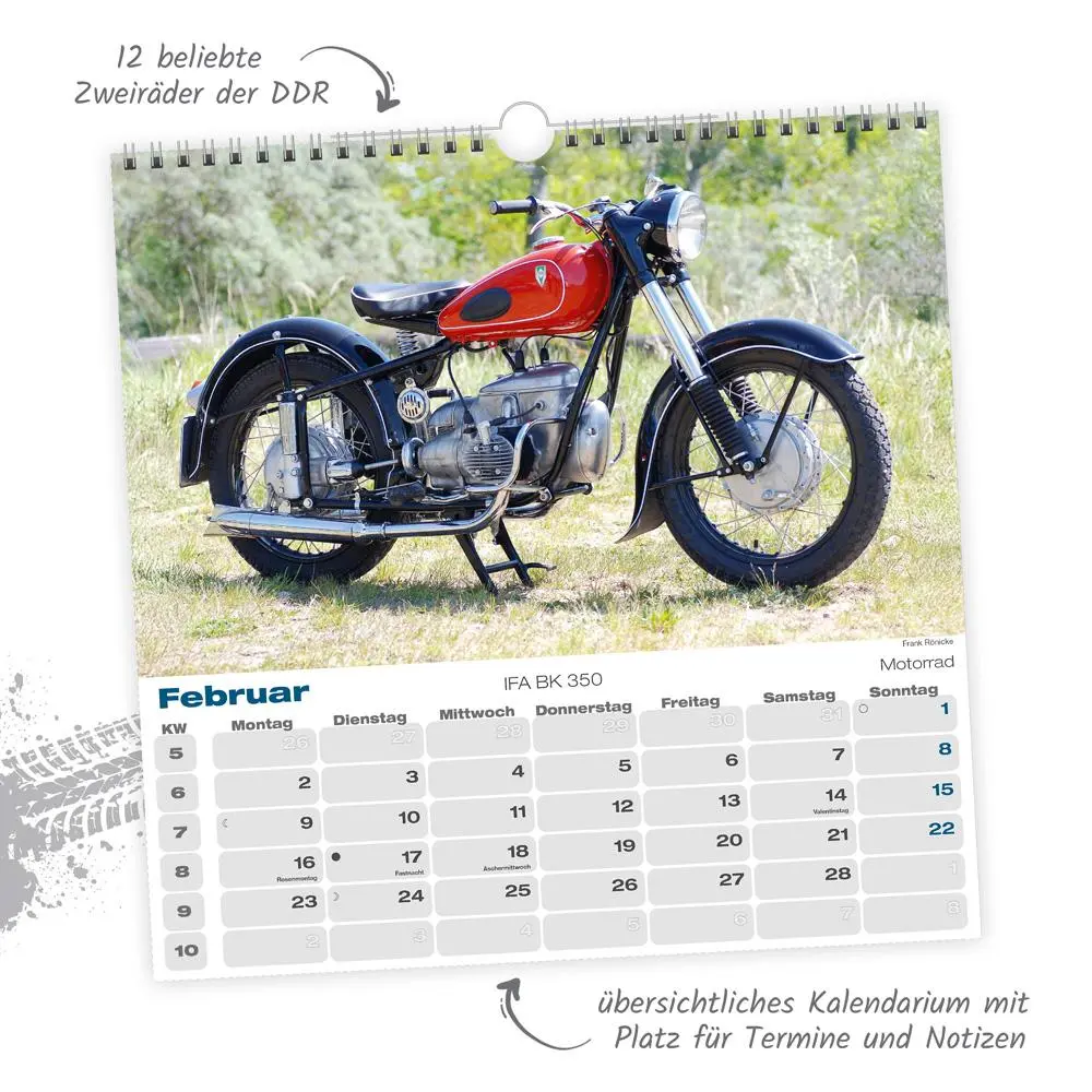 Bild: 9783988024237 | Trötsch Technikkalender DDR-Zweiräder 2026 | KG | Kalender | XXIV
