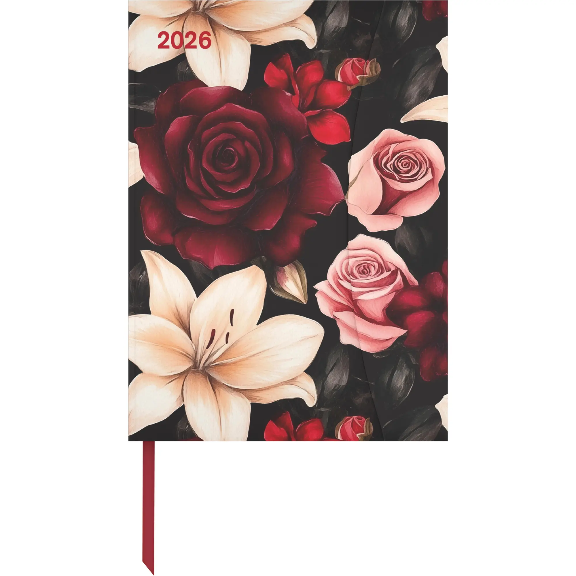 Cover: 4069095004337 | Dark Flowers 2026 - Diary - Buchkalender - Taschenkalender - 16x22