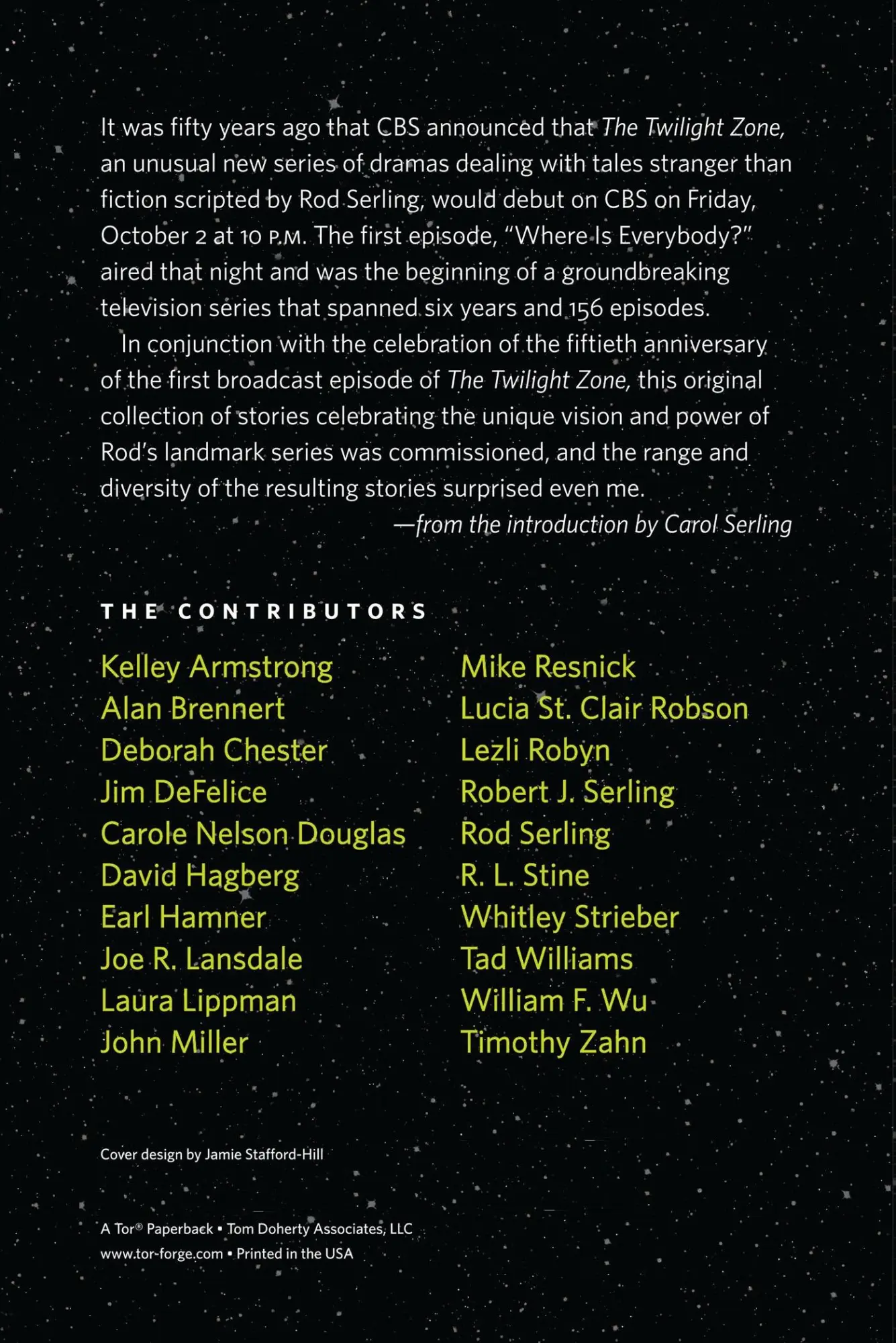 Rückseite: 9780765324337 | Twilight Zone | Carol Serling | Taschenbuch | Kartoniert / Broschiert