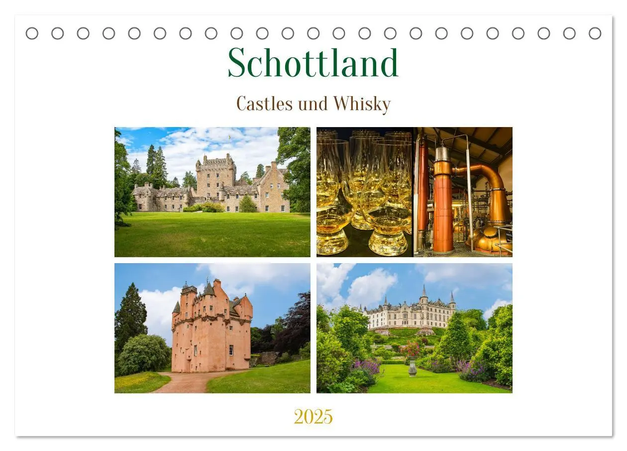 Cover: 9783383954337 | Schottland - Castles und Whisky (Tischkalender 2025 DIN A5 quer),...