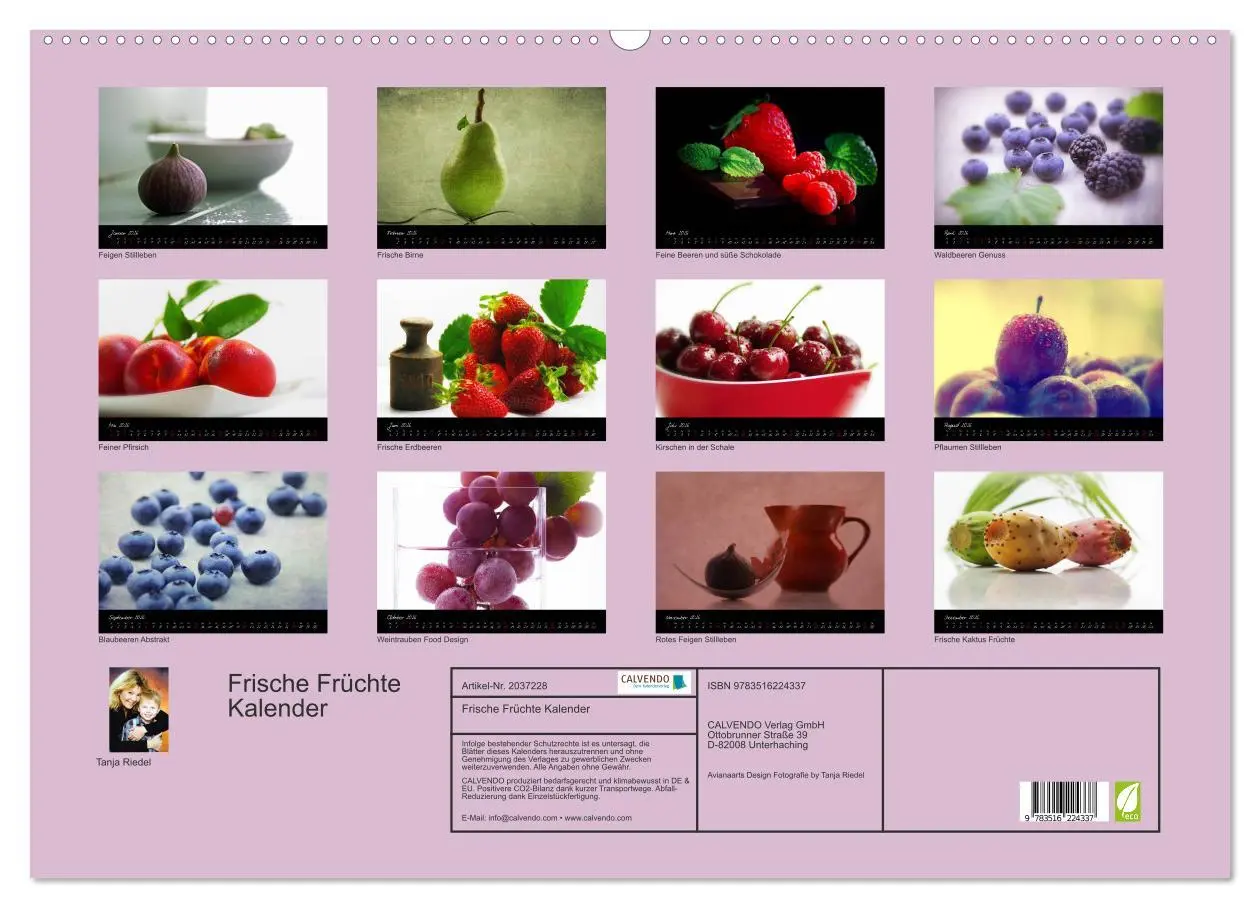 Bild: 9783516224337 | Frische Früchte Kalender (Wandkalender 2026 DIN A2 quer), CALVENDO...