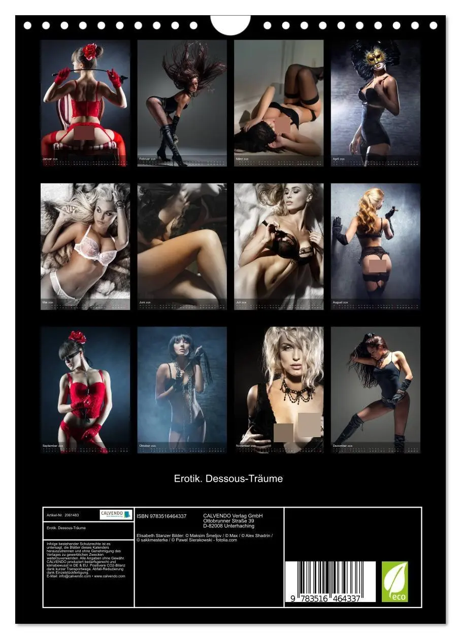 Bild: 9783516464337 | Erotik. Dessous-Träume (Wandkalender 2026 DIN A4 hoch), CALVENDO...