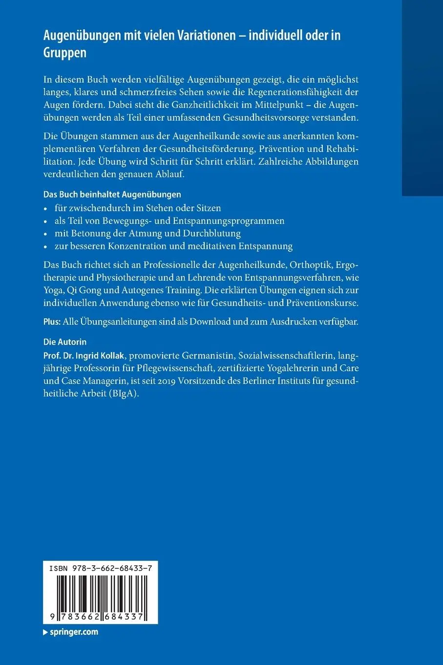Rückseite: 9783662684337 | Ganzheitliches Training für die Augen | Ingrid Kollak | Taschenbuch