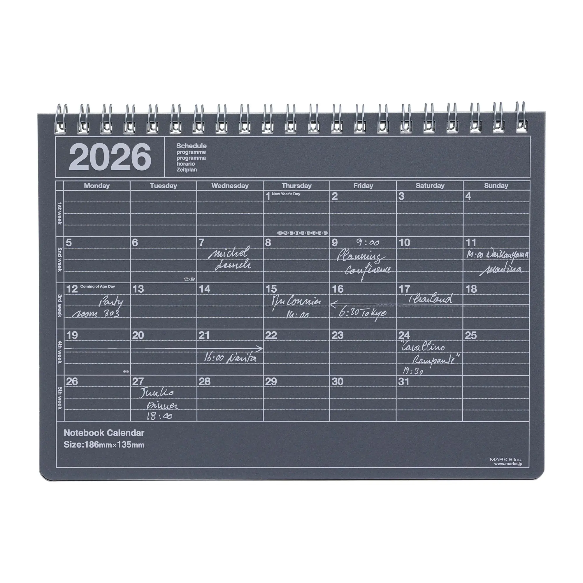 Cover: 4550045144437 | MARK'S 2026 Tischkalender, S // Black | MARK'S Inc. | Kalender | 2026