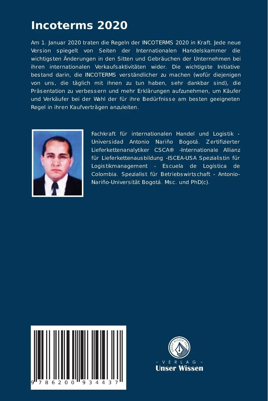 Rückseite: 9786200934437 | Incoterms 2020 | Germán Castro Bernal | Taschenbuch | 84 S. | Deutsch