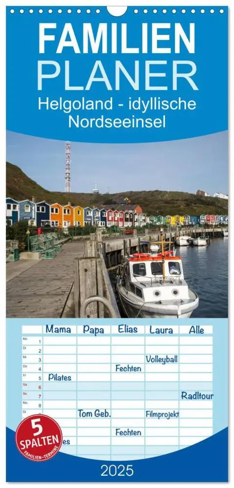 Cover: 9783457114537 | Familienplaner 2025 - Helgoland - idyllische Nordseeinsel mit 5...