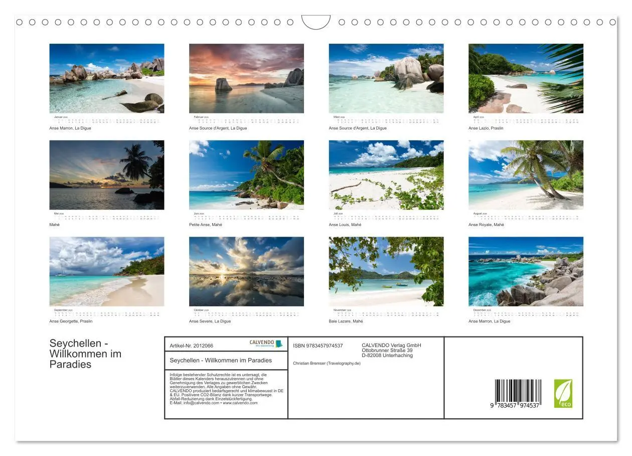 Bild: 9783457974537 | Seychellen - Willkommen im Paradies (Wandkalender 2026 DIN A3...