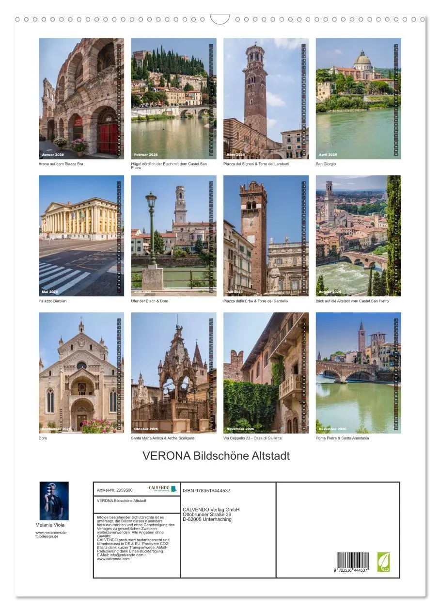 Bild: 9783516444537 | VERONA Bildschöne Altstadt (Wandkalender 2026 DIN A2 hoch),...