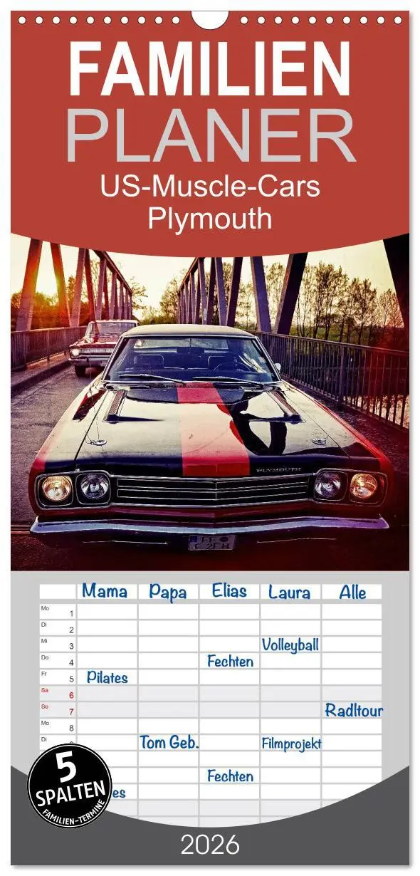 Cover: 9783516514537 | Familienplaner 2026 - US-Muscle-Cars - Plymouth mit 5 Spalten...