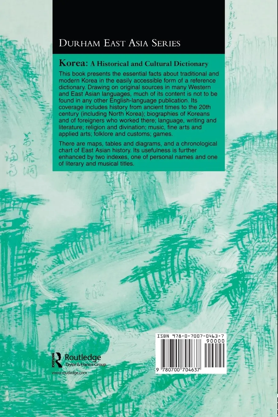 Rückseite: 9780700704637 | Korea | A Historical and Cultural Dictionary | Keith Pratt (u. a.)