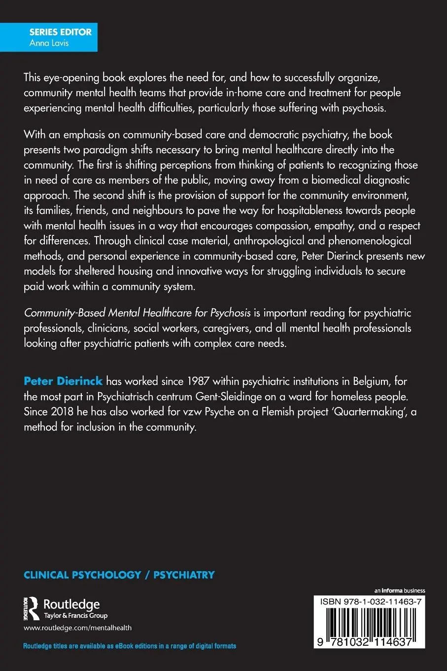 Rückseite: 9781032114637 | Community-Based Mental Healthcare for Psychosis | Peter Dierinck