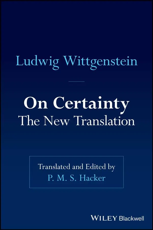 Cover: 9781394324637 | On Certainty | The New Translation | Ludwig Wittgenstein | Taschenbuch
