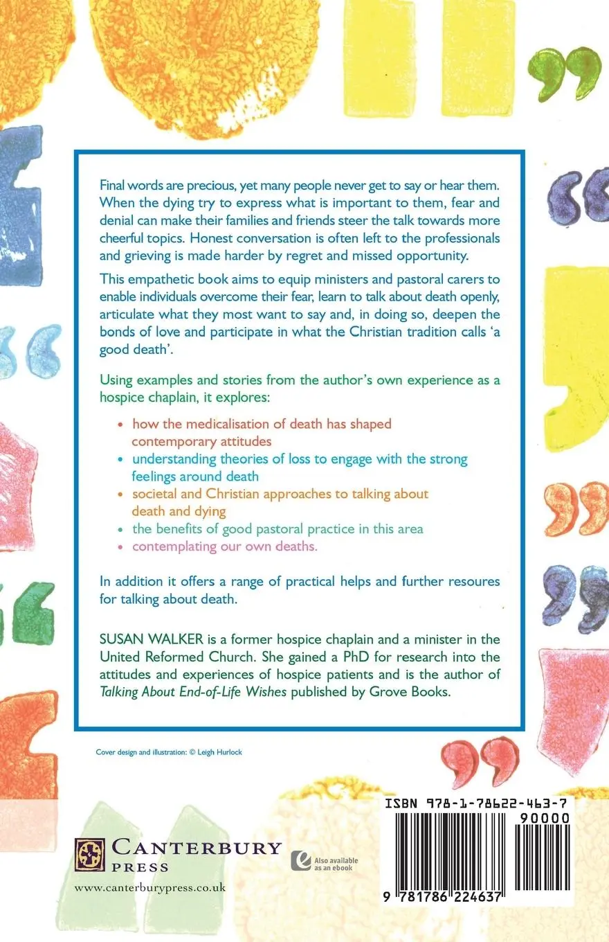 Rückseite: 9781786224637 | Talking About Death | A pastoral guide | Susan Walker | Taschenbuch