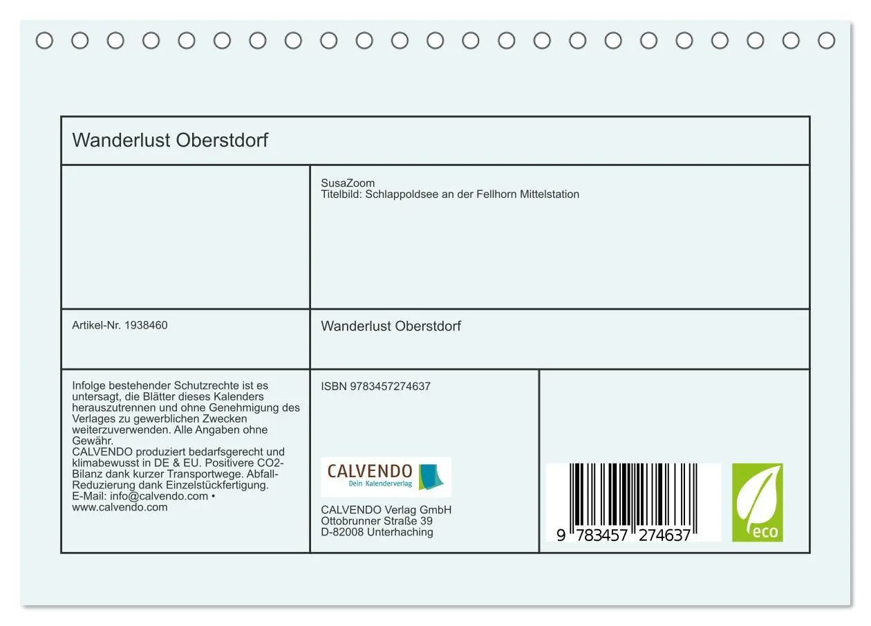 Bild: 9783457274637 | Wanderlust Oberstdorf (Tischkalender 2026 DIN A5 quer), CALVENDO...