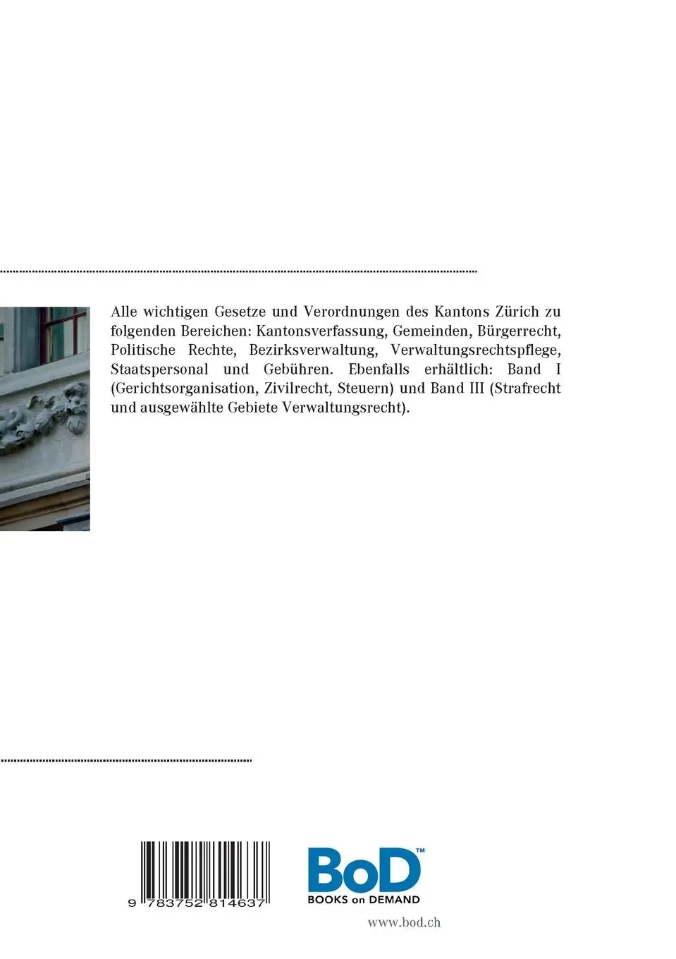 Rückseite: 9783752814637 | Sammlung Zürcher Erlasse | Band II: Staatsrecht | Nicolas Schwarz
