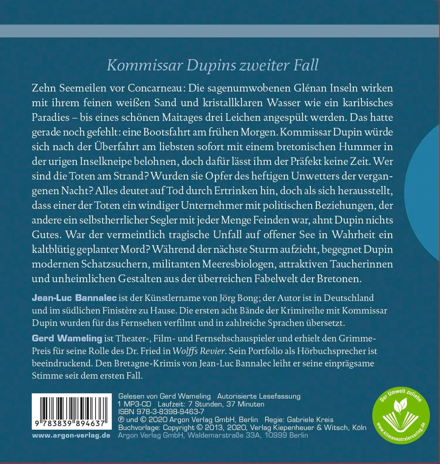 Rückseite: 9783839894637 | Bretonische Brandung | Kommissar Dupins zweiter Fall | Bannalec | MP3