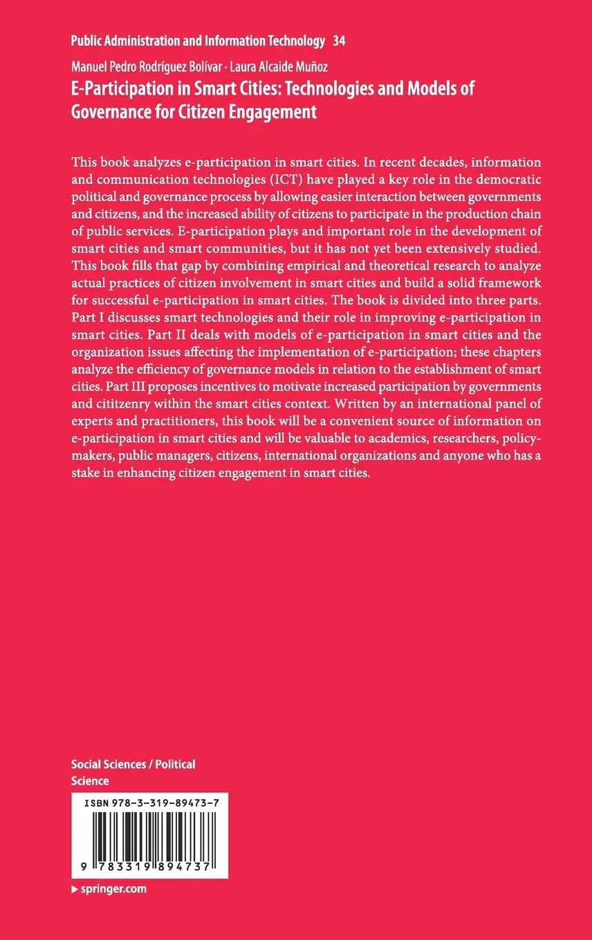 Rückseite: 9783319894737 | E-Participation in Smart Cities: Technologies and Models of...