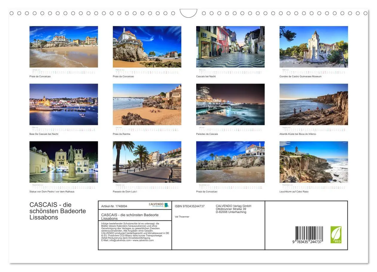 Bild: 9783435244737 | CASCAIS - die schönsten Badeorte Lissabons (Wandkalender 2025 DIN...