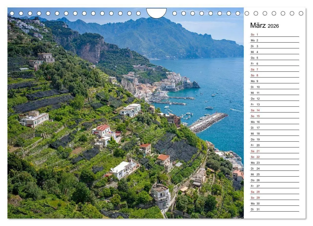 Bild: 9783516734737 | Amalfiküste - Der Planer (Wandkalender 2026 DIN A4 quer), CALVENDO...