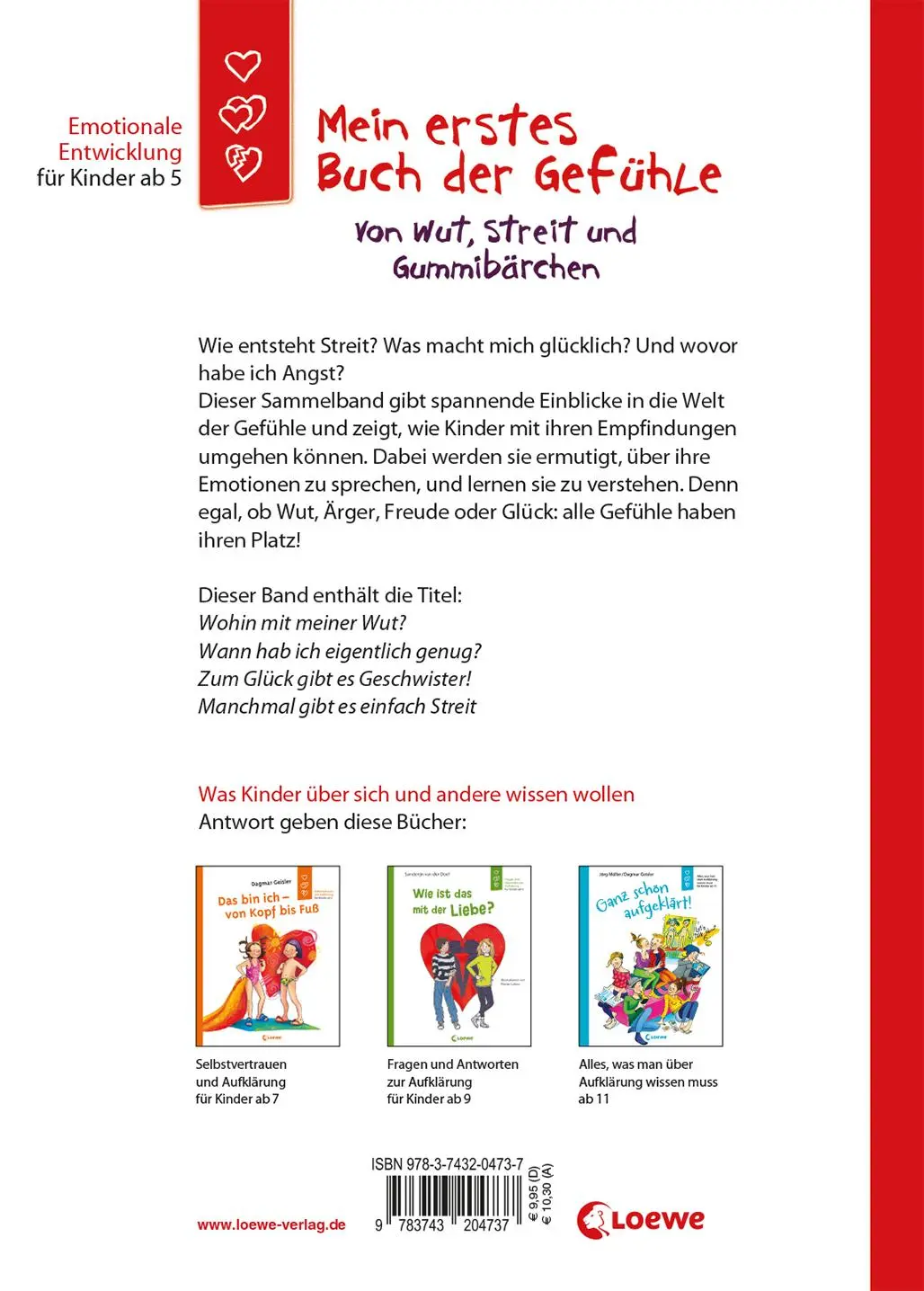 Rückseite: 9783743204737 | Mein erstes Buch der Gefühle - Von Wut, Streit und Gummibärchen | Buch