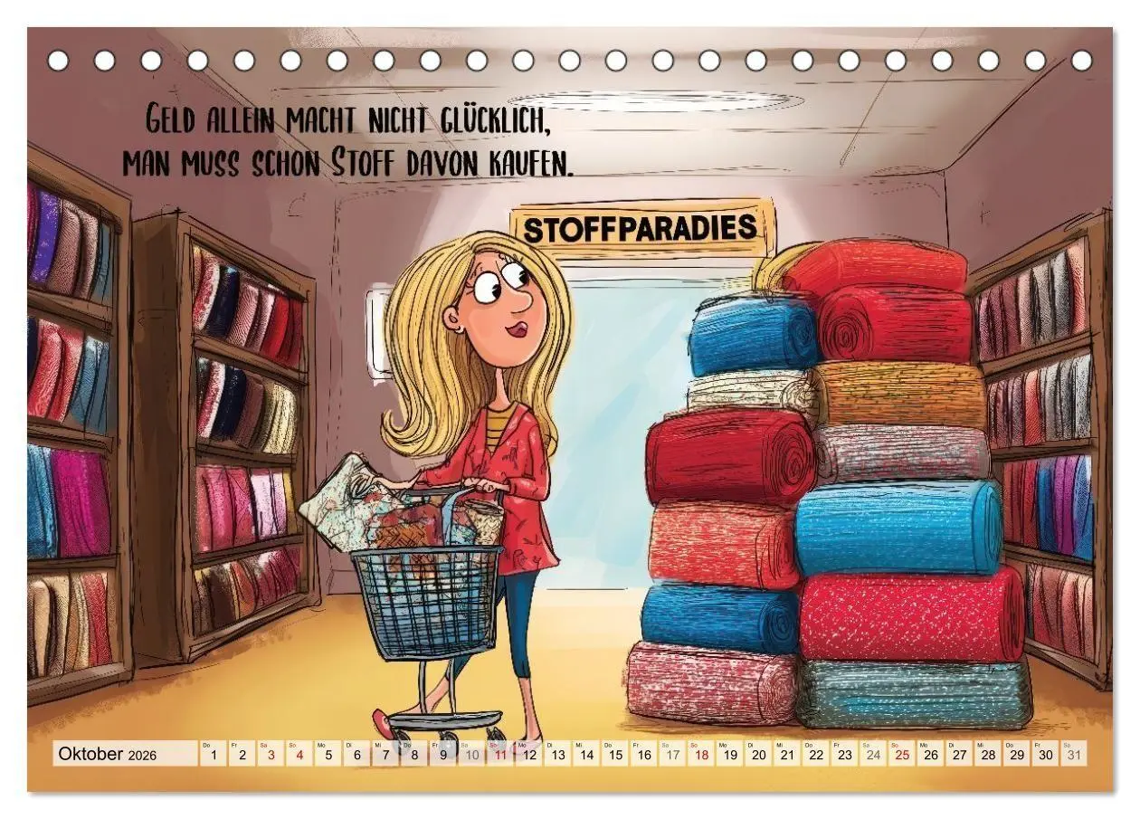 Bild: 9783516654837 | Fröhlich eingefädelt (Tischkalender 2026 DIN A5 quer), CALVENDO...