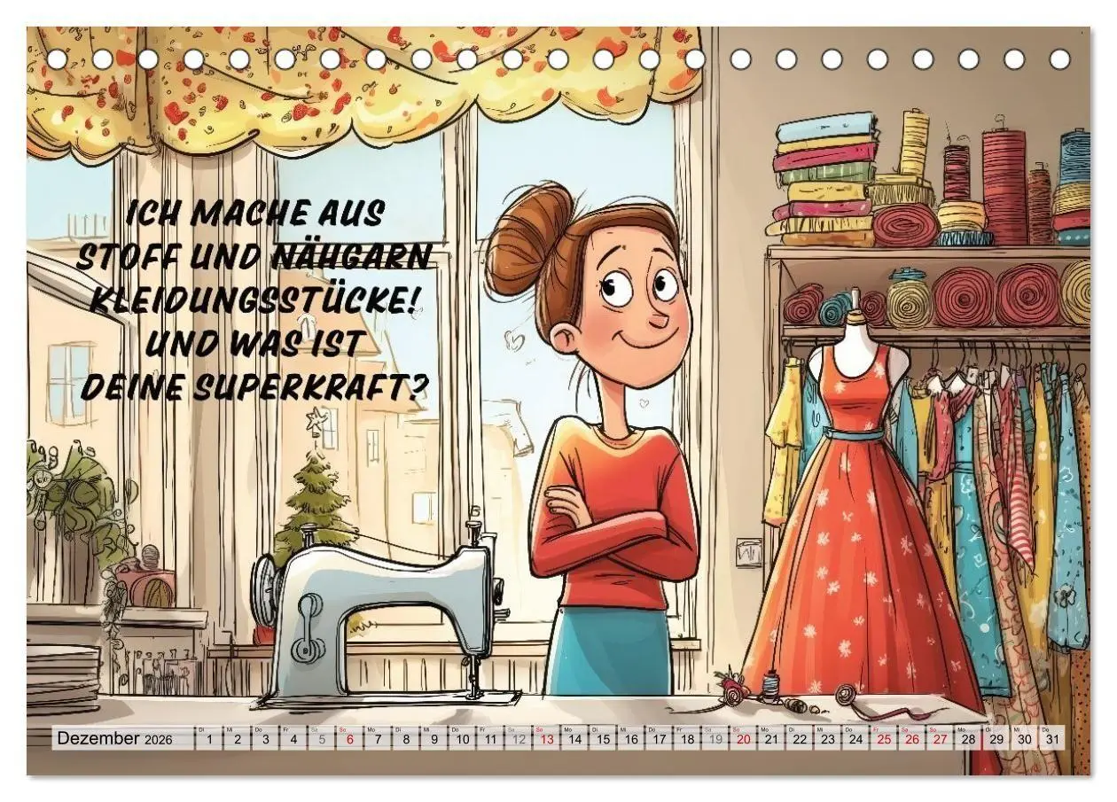 Bild: 9783516654837 | Fröhlich eingefädelt (Tischkalender 2026 DIN A5 quer), CALVENDO...