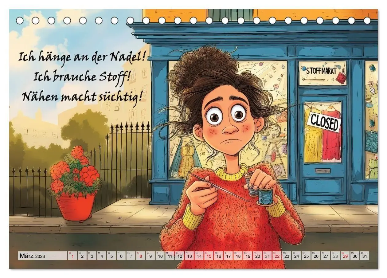 Bild: 9783516654837 | Fröhlich eingefädelt (Tischkalender 2026 DIN A5 quer), CALVENDO...