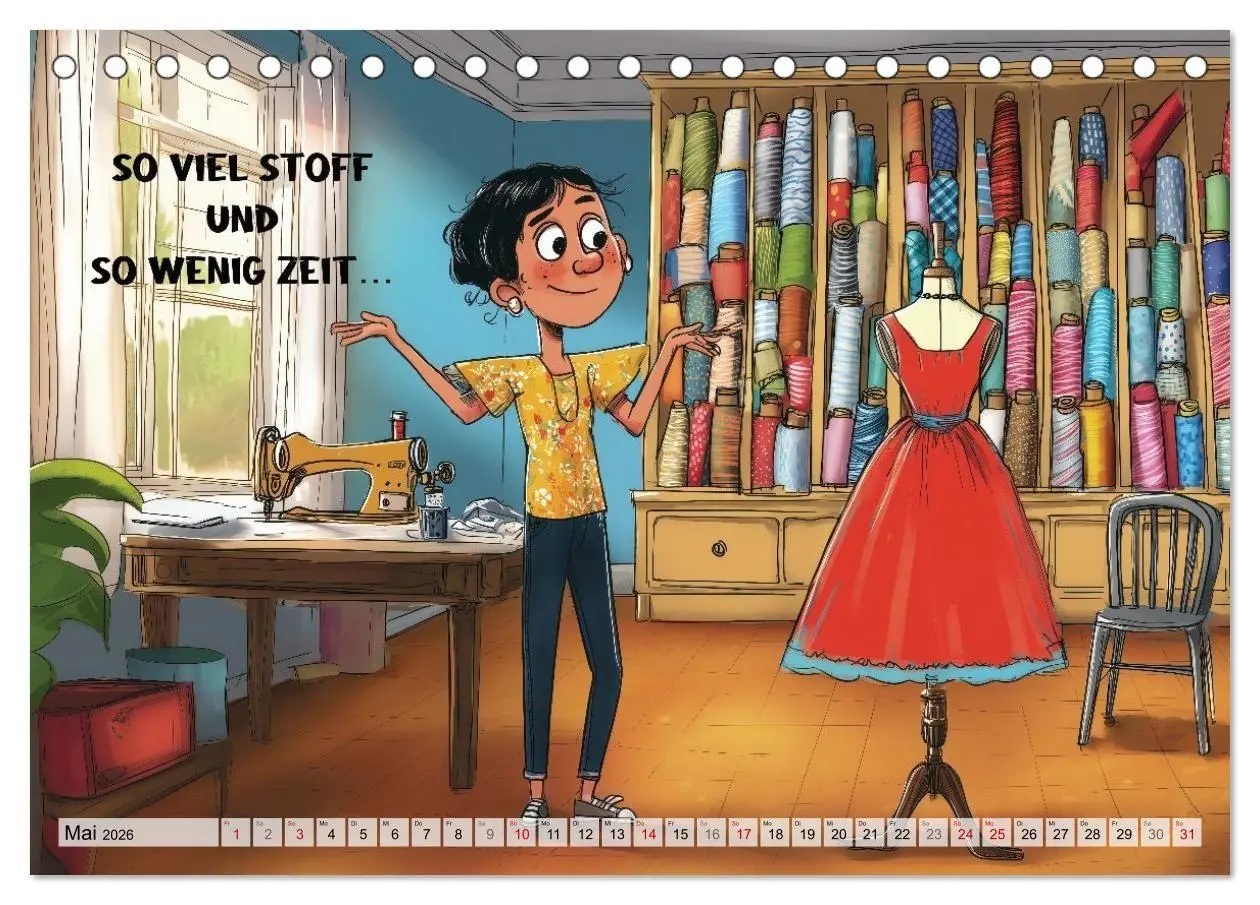 Bild: 9783516654837 | Fröhlich eingefädelt (Tischkalender 2026 DIN A5 quer), CALVENDO...