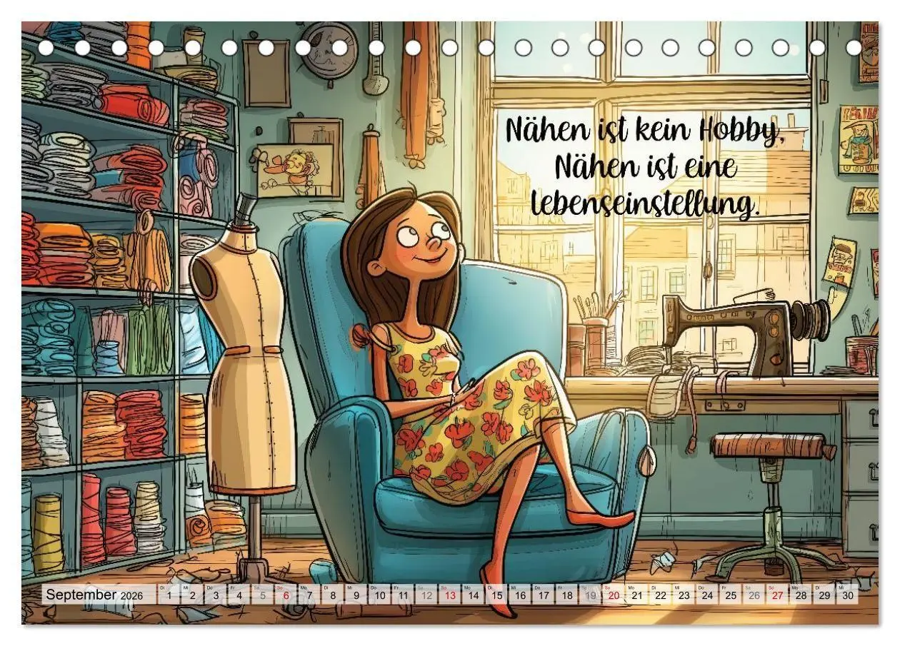 Bild: 9783516654837 | Fröhlich eingefädelt (Tischkalender 2026 DIN A5 quer), CALVENDO...