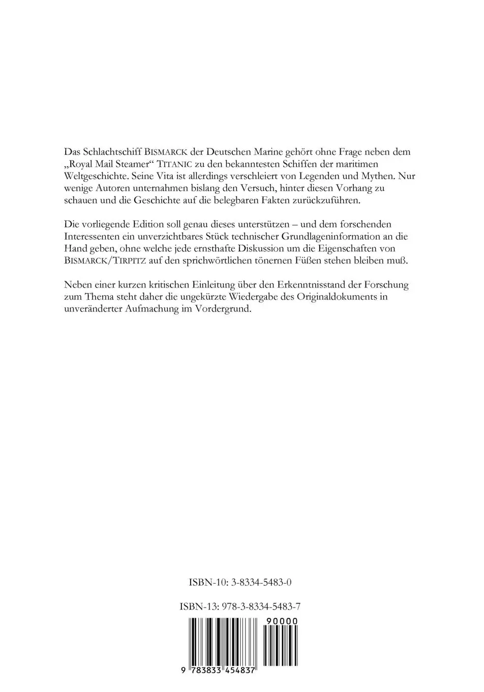Rückseite: 9783833454837 | Schlachtschiff Bismarck / Schlachtschiff Tirpitz | Karsten Vilm | Buch