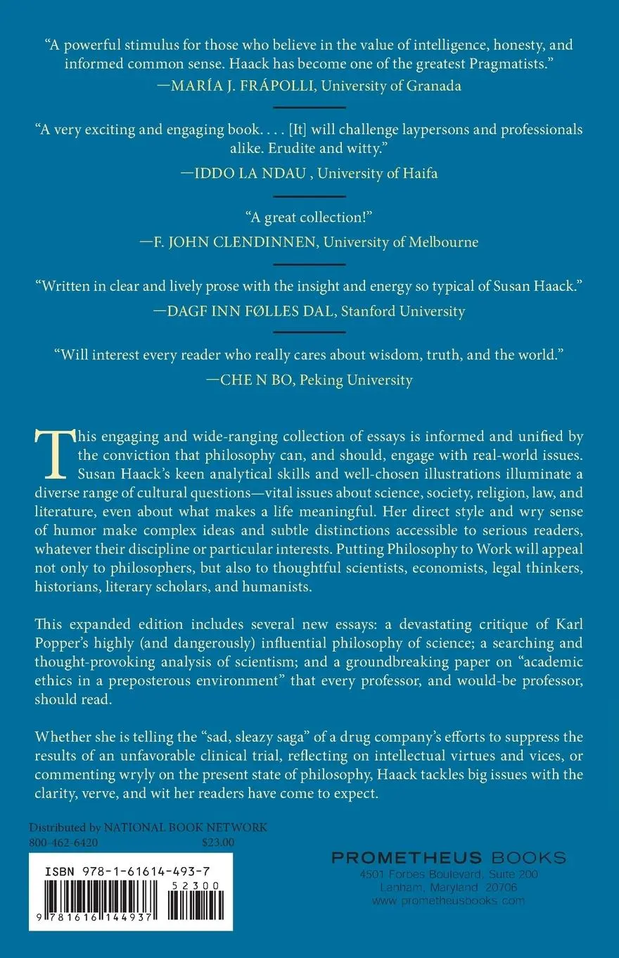 Rückseite: 9781616144937 | Putting Philosophy to Work | Susan Haack | Taschenbuch | Englisch