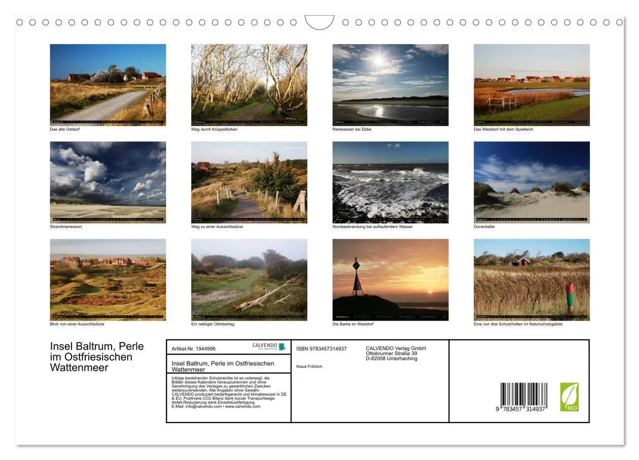 Bild: 9783457314937 | Insel Baltrum, Perle im Ostfriesischen Wattenmeer (Wandkalender...